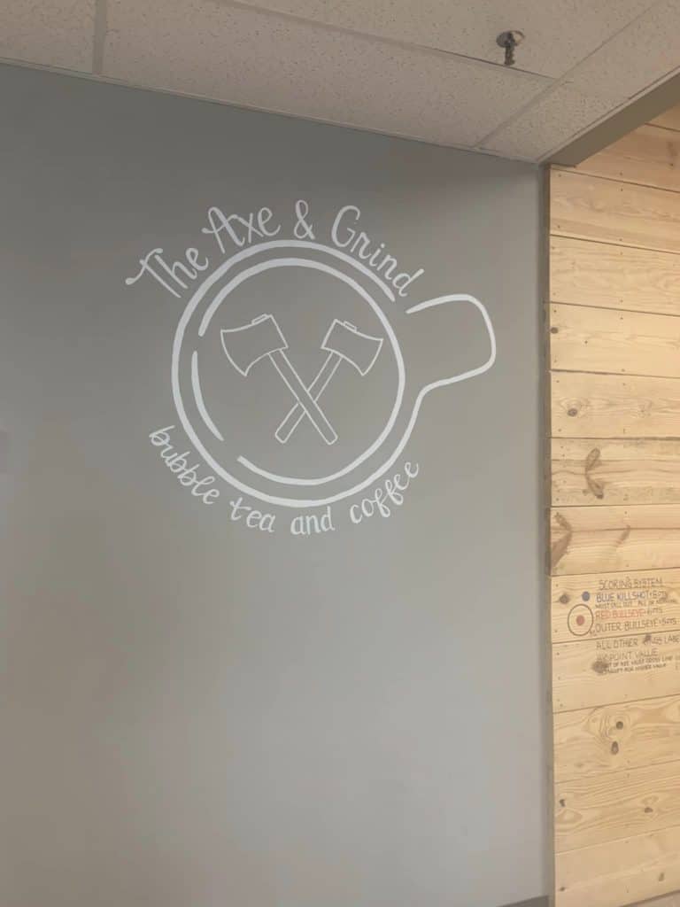 the axe and grind bubble tea and coffee logo