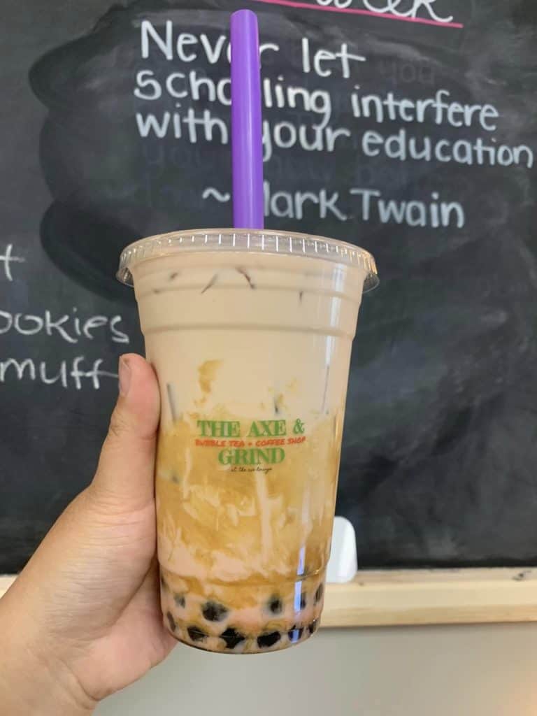 bubble tea at the axe and grind coffee bar
