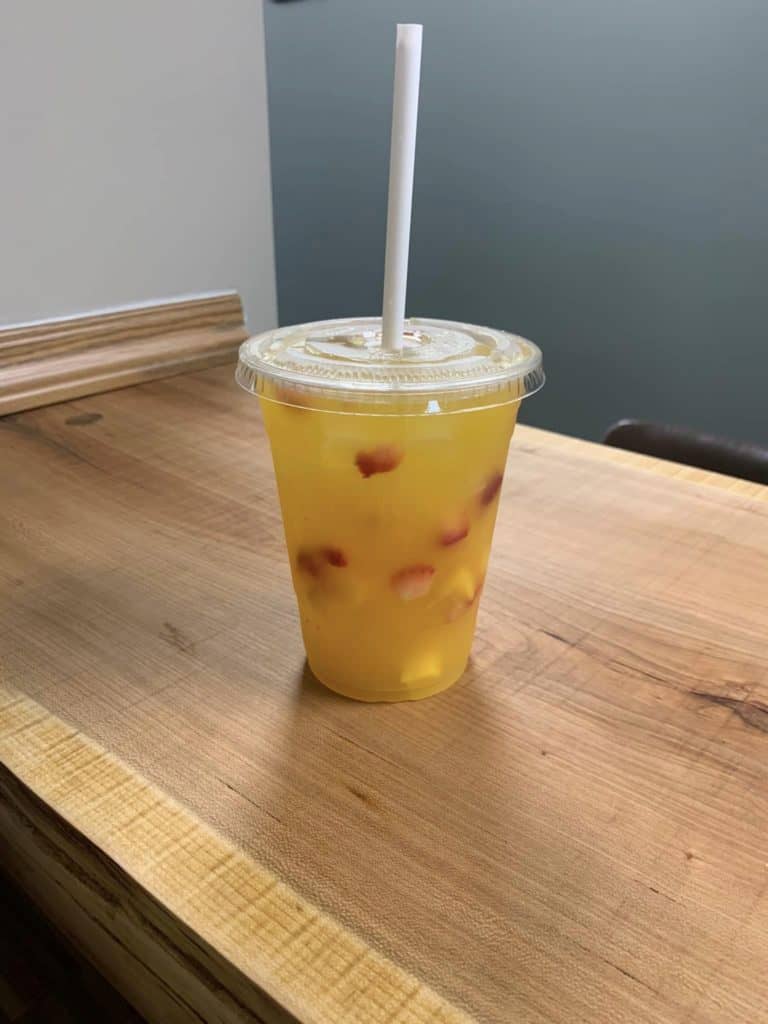 fruity bubble tea at the axe and grind coffee bar