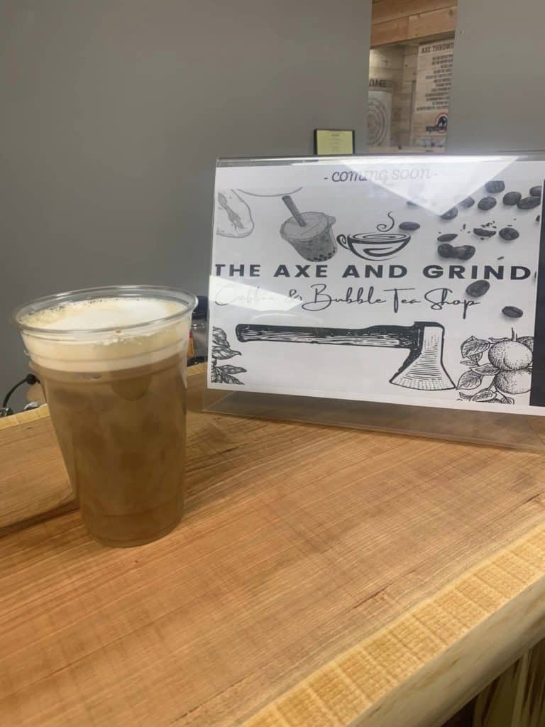 iced drink at the axe and grind coffee bar