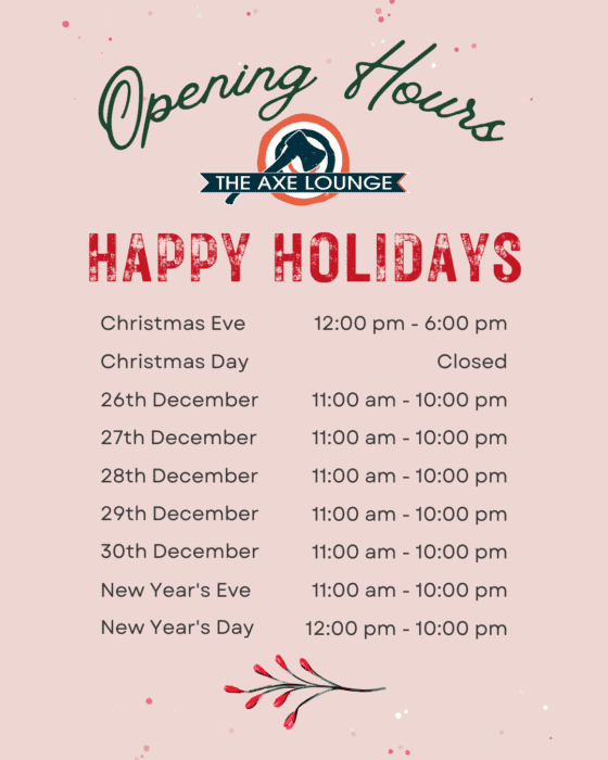 Red Green & Pink Opening Hours Christmas Instagram Post (Portrait)